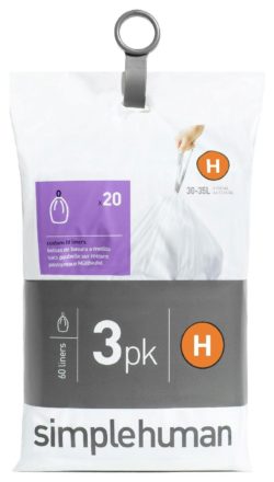 simplehuman - Bin Liner Code H 3 x 20 Pack 60 Liners